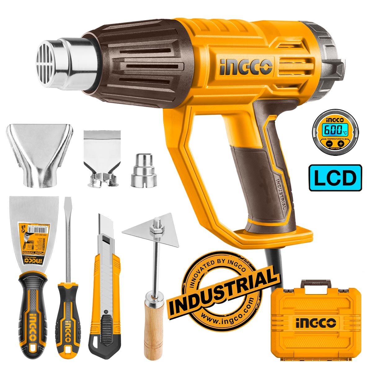 HG200058E-1 Πιστόλι Θερμού Αέρα 2000W +Εργαλεία Χειρός +Βαλίτσα