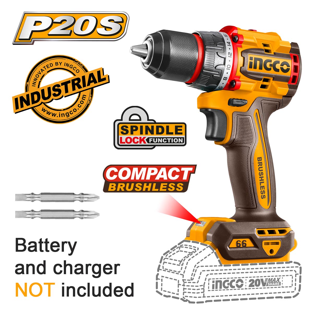 CDLI206681-1 Δραπανοκατσάβιδο Compact Μπαταρίας 20V Li-Ion SOLO 66Nm