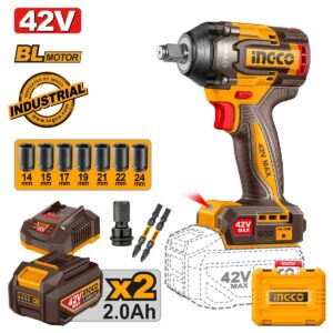 INGCO Μπουλονόκλειδο Κρουστικό Μπαταρίας 42V Li-Ion 600-750Nm