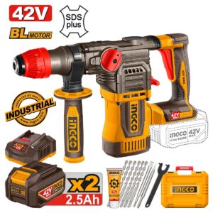 Πιστολέτο Περιστροφικό Κρουστικό Σκαπτικό Μπαταρίας 42V Li-Ion 4.5J 28mm