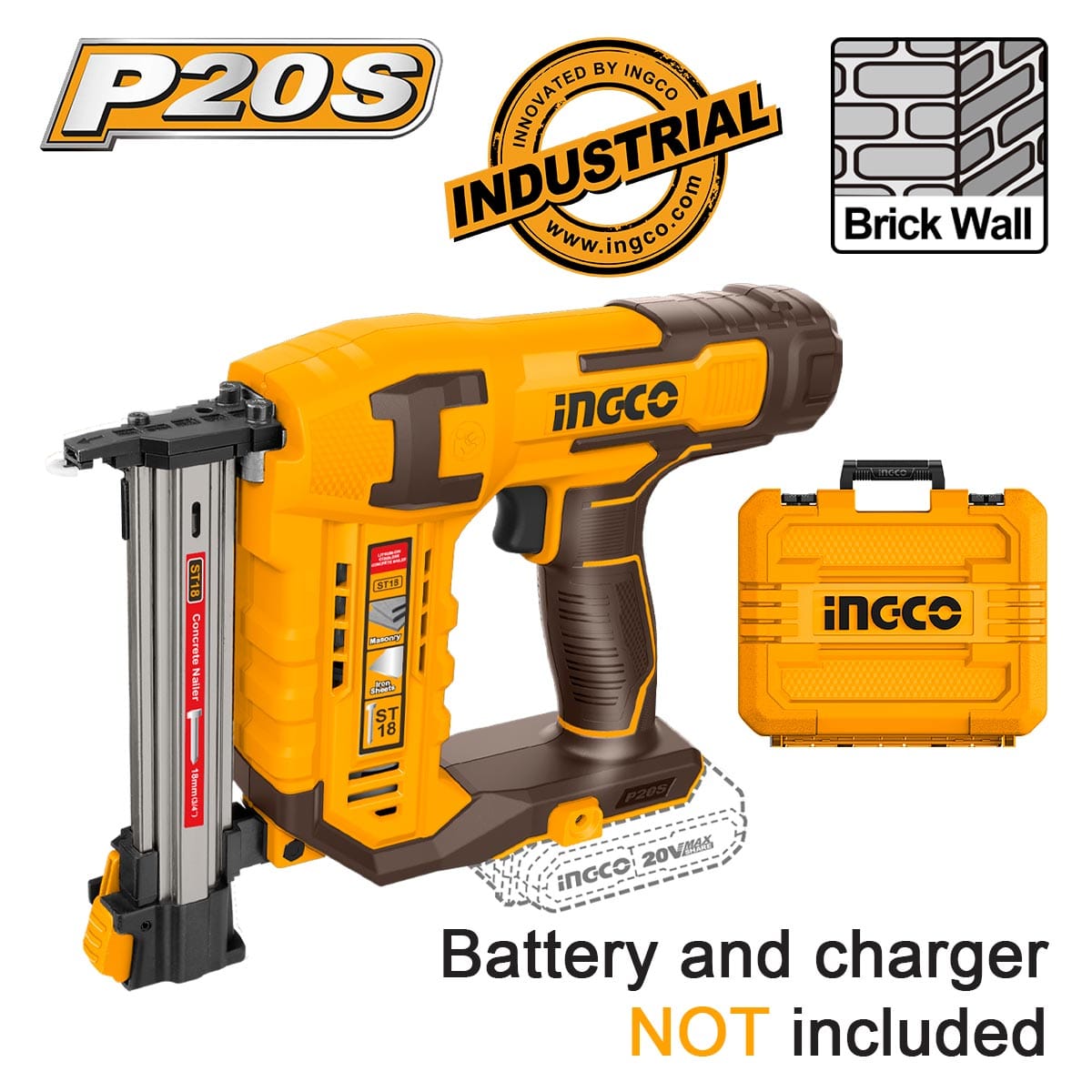 CSTLI3805-1 Καρφωτικό Τοίχου Μπαταρίας 20V Li-Ion SOLO + Βαλίτσα