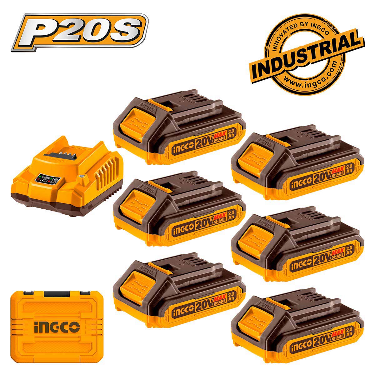 FBCLI2062-1 Μπαταρίες 6 τεμ. 2.0Ah + Φορτιστής 2Αh + Βαλίτσα Σετ 8 τεμ.