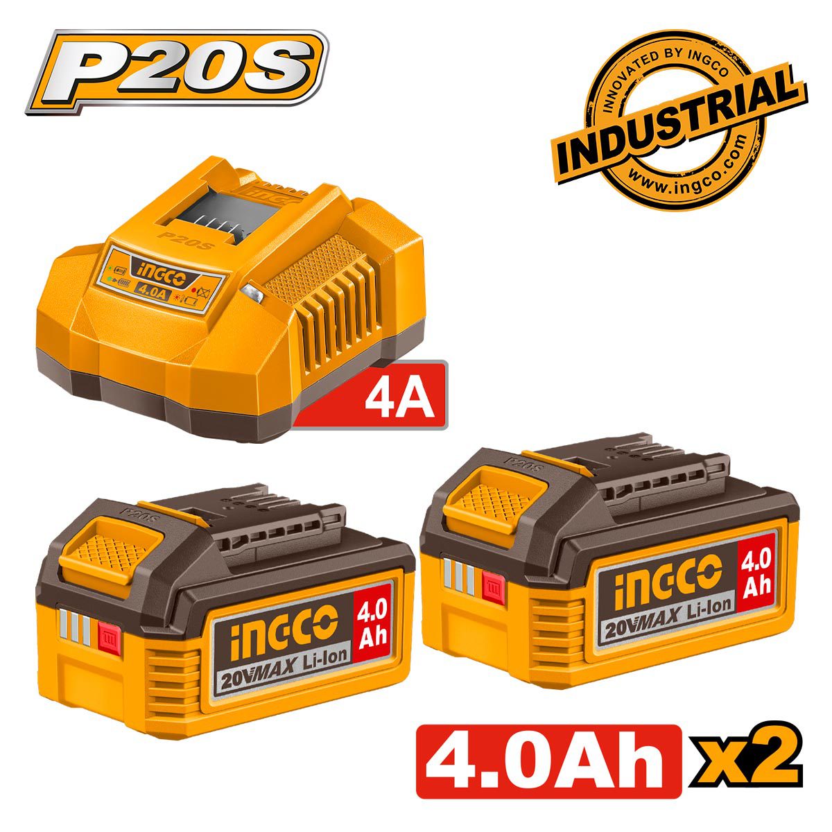 FBCPK2013E-1 (1) Μπαταρία 2 τεμ. 4.0Ah + Φορτιστής 4Α 1 τεμ. Σετ