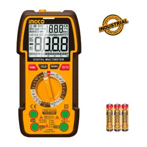 INGCO Ψηφιακό Πολύμετρο 1000V True RMS με Μέτρηση AC/DC/ Αντίστασης/ Χωρητικότητας/ Συχνότητας/ Kύκλος λειτουργίας/ NCV